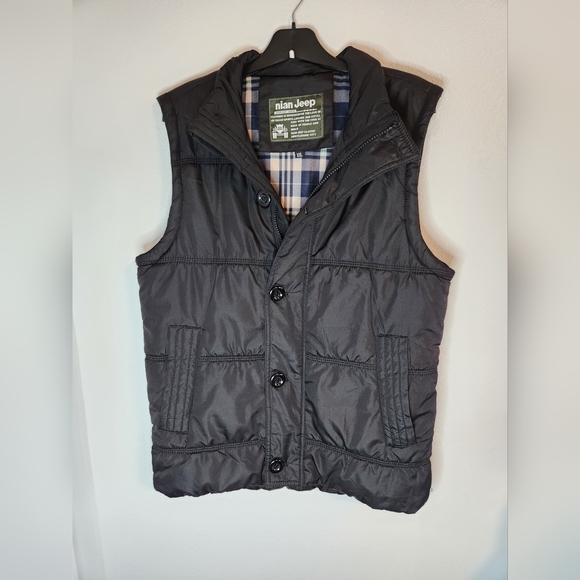 JEEP Nian Men's Puffer Vest Black Full Zip with Bottons XXL - Picture 1 of 5